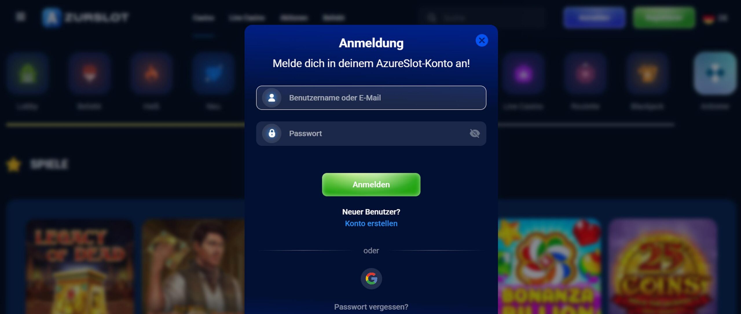Azur Slot Website
